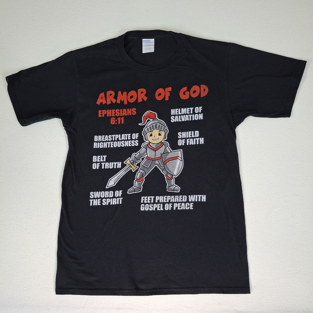 Armor Of God Men's Small Black Ephesians 6:11 Graphic Tee